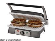 OSTER DuraCeramic 2 Serving Panini Maker Grill with Metal Accents CKSTPM21WC ECO