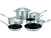 Cuisinart GGT 10 GreenGourmet Tri Ply Stainless 10 Piece Cookware Set Silver