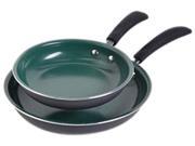 Gibson 8 And 10 ECO Friendly Home Green Ceramic Aluminum Fry Pan Set
