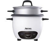 AROMA ARC 743 1NG White 3 Cups Uncooked 6 Cups Cooked Pot Style Rice Cooker