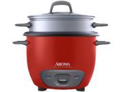 AROMA ARC 747 1NGR Red 7 Cups Uncooked 14 Cups Cooked Pot Style Rice Cooker