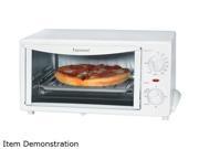 Continental Electric CE23531 White 4 Slice Toaster Oven
