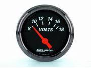 Auto Meter Designer Black Voltmeter Gauge