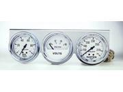 Auto Meter Autogage Mechanical White Oil Volt Water Chrome Console