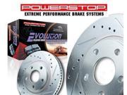 PowerStop K3156 Vented Front Brake Kit Drilled Slotted Cast Iron