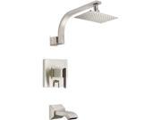 Danze D510044BNT Sirius 1 Handle Pressure Balance Tub and Shower Faucet Trim Kit in Brushed Nickel Valve Not Included