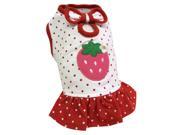Adorable Lightweight Dog Dress with Polka Dots and a Strawberry Patch M