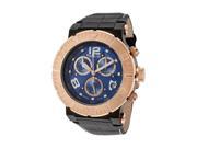 nvicta Men s Ocean Reef Reserve Chronograph Blue Dial Black Genuine Calf Leather