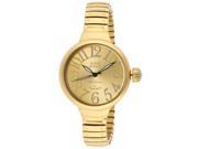 Glam Rock Women s Miami Beach Art Deco Gold Dial Gold Tone IP Stainless Steel