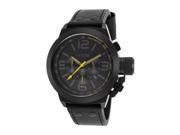 TW Steel Canteen Black Dial Black Leather Mens Watch TW900R