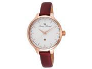 Lucien Piccard Lleida Rose Tone Steel Case White Dial Burgundy Genuine Leather S