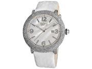 Burgi Women s White Genuine Leather Mother of Pearl Dial