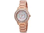 Burgi Women s Rose Tone Brass Mother of Pearl Dial