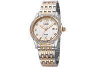 Burgi Women s Two Tone Stainless Steel Silver Tone Dial