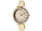 Caravelle Ny 44L154 Women s Gold Tone Ss Champagne Dial Crystal Accents Watch