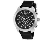 Lucien Piccard 12938 01 Belle Etoile Chrono Black Silicone And Dial Silver Tone Case Watch