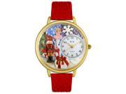 Christmas Nutcracker Red Leather And Goldtone Watch G1220010