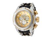 Invicta 828 Men s Bolt Reserve Chronograph Black Silicone Gold Tone And Mop Dial Watch