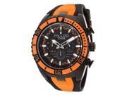 Mulco Mw51836615 Men s Titans Chronograph Black Textured Dial Black Orange Silicone Watch