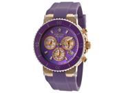 Mulco Mw370604055 Women s Blue Marine Chrono Purple Silicone Mop Dial Rose Tone Ss Watch