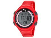 Puma Pu911281003 Men s Faas 100 L Multi Function Red Rubber Digital Dial Red Rubber Watch