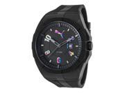 Puma Pu103501012 Men s Iconic Black Rubber Black Dial Black Plastic Watch