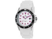 Lucien Piccard 12883 02 Maga Vaux White Silicone And Dial Magenta Accent Watch