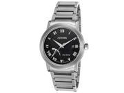 Citizen Aw7020 51E Men s Power Reserve Stainless Steel Black Dial Watch