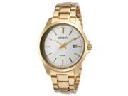 Seiko Sur158p1 Men s 42 Mm Neo Classic Gold Tone Stainless Steel Silver Tone Dial Watch