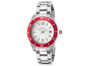 Invicta 21905 Women s Pro Diver Stainless Steel Silver Tone Dial Red Bezel Watch