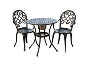 Christopher Knight Home Angeles 3 Piece Bistro Set with Ice Bucket Copper