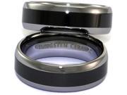 Tungsten Carbide Ring With Seamless Black Ceramic Inlay Forever Polish