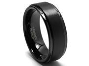 8mm Tungsten Carbide Wedding Band Ring w Brushed Top Sizes 8 15