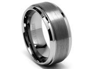 8mm Tungsten Carbide Ring w Brushed Top Sizes 8 15