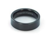 7mm Polished Finish Pipe Cut Black Tungsten Carbide Ring