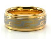 9mm Tungsten Carbide Ring Electroplated with 18K Gold