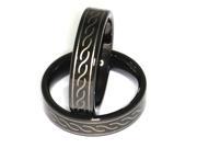 Men s Women s 6mm Black Tungsten Carbide Ring Celtic Knot Design