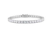 Amour Collections 14 1 4 CT TGW Created White Sapphire Bracelet Silver Length inches 7.25?