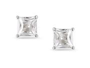 10k White Gold 1 2ct Solitaire White Sapphire Earrings.