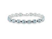 Amour Collections 30 Carat Blue Topaz and Blue Sapphire Bracelet in Sterling Silver