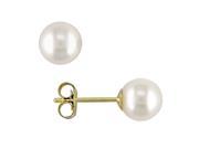 14K Yellow Gold 5 5.5mm Cultured Pearl Earrings