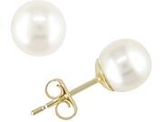 14K Yellow Gold 6 6.5mm cultured Pearl Stud Earrings