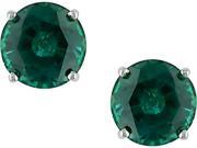 10K White Gold 1 3 5 Carat Round Created Emerald Solitaire Earrings