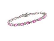 10 1 4 Carat Pink Sapphire and Diamond Bracelet in Sterling Silver 7?