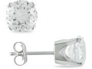 10k White Gold 2 3 5 Carat Created Round White Sapphire Solitaire Earrings