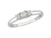 14K White Gold 1 4 Carat Diamond 3 Stone Engagement Ring IGL Certified