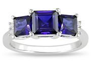10k 2 1 5ct Sapphire and .04ct TDW Diamond Ring