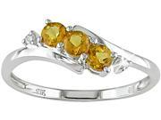 10K White Gold .018 ctw Diamond and Citrine Ring