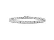 Amour Collections Sterling Silver 4mm Round Cubic Zirconia Tennis Bracelet 7.25