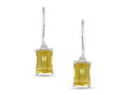 0.03 CT Diamond TW And 1 3 4 CT TGW Citrine Euro Back Earrings Silver I3